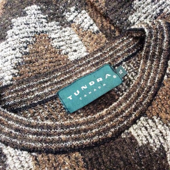 Men's Pullover Sweater, Size XL, Brown Colors, Brand TUNDRA - Picture 2 of 2